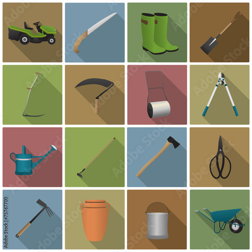 Iconset (1/2) *** Garten Werkzeug - col