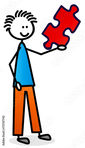 Mann mit Puzzle