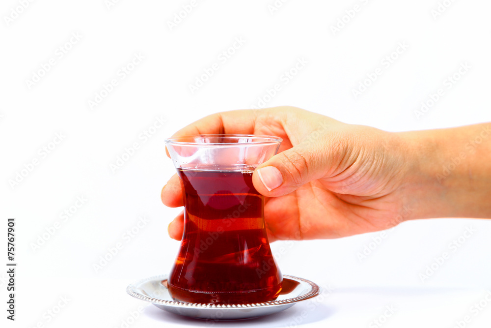 Glass of Turkish tea. Glass of Turkish tea.