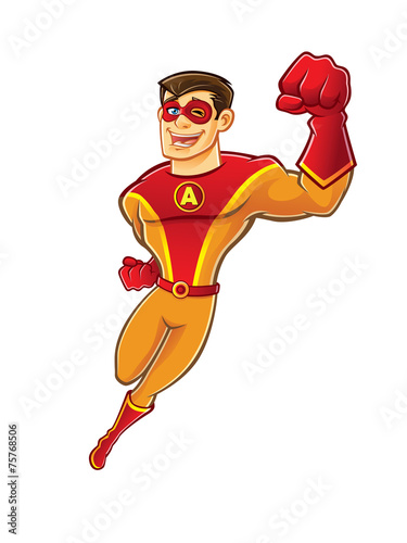 Handsome Superhero Flying