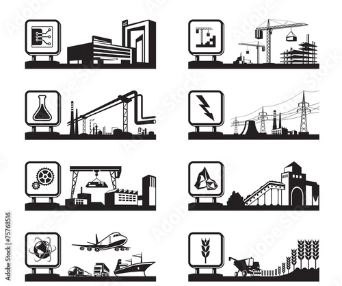 Different industries with logos - vector illustration