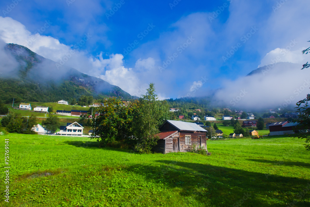 Beautiful vibrant summer norwegian landscape, Norway Beautiful vibrant summer norwegian landscape, Norway