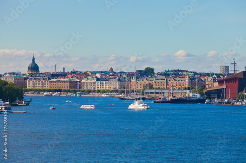 Beautiful super wide-angle aerial view of Stockholm, Sweden photo