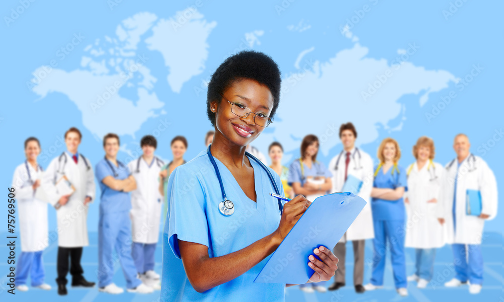 African-American black doctor woman. African-American black doctor woman.