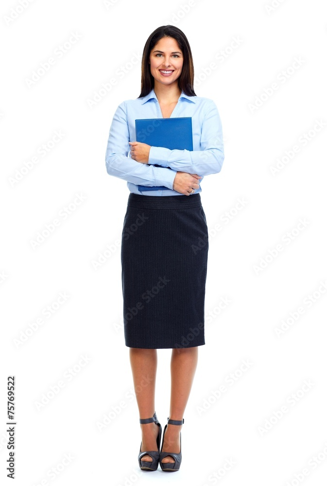 Young business woman with folder. Young business woman with folder.