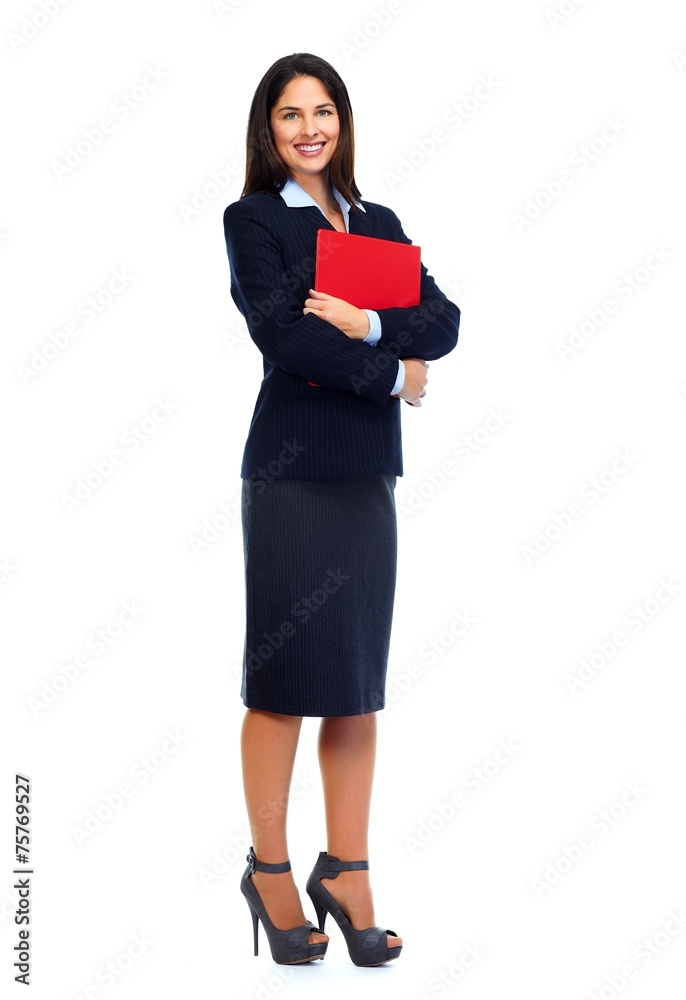 Young business woman with folder. Young business woman with folder.