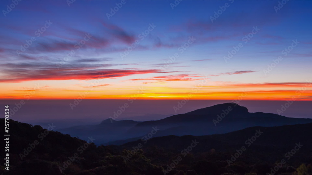 Time Lapse Sunrise On Valley Of Thailand (zoom out) Time Lapse Sunrise On Valley Of Thailand (zoom out)