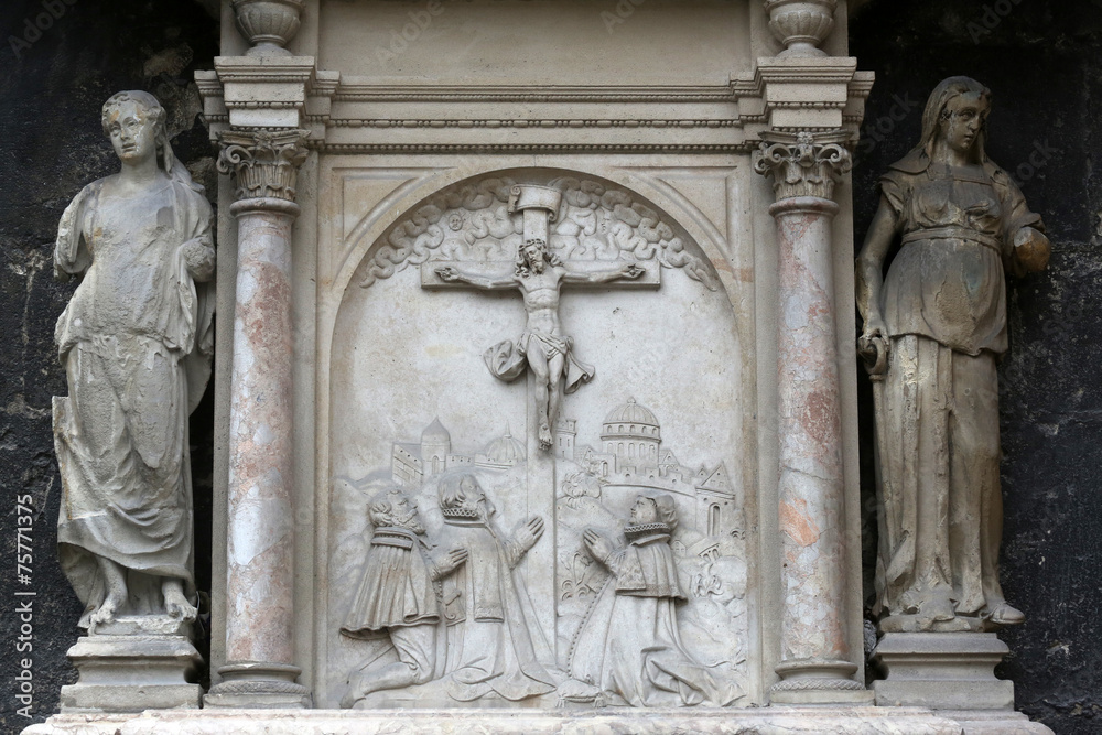 Crucifixion relief  outside St. Stephens Cathedral in Vienna