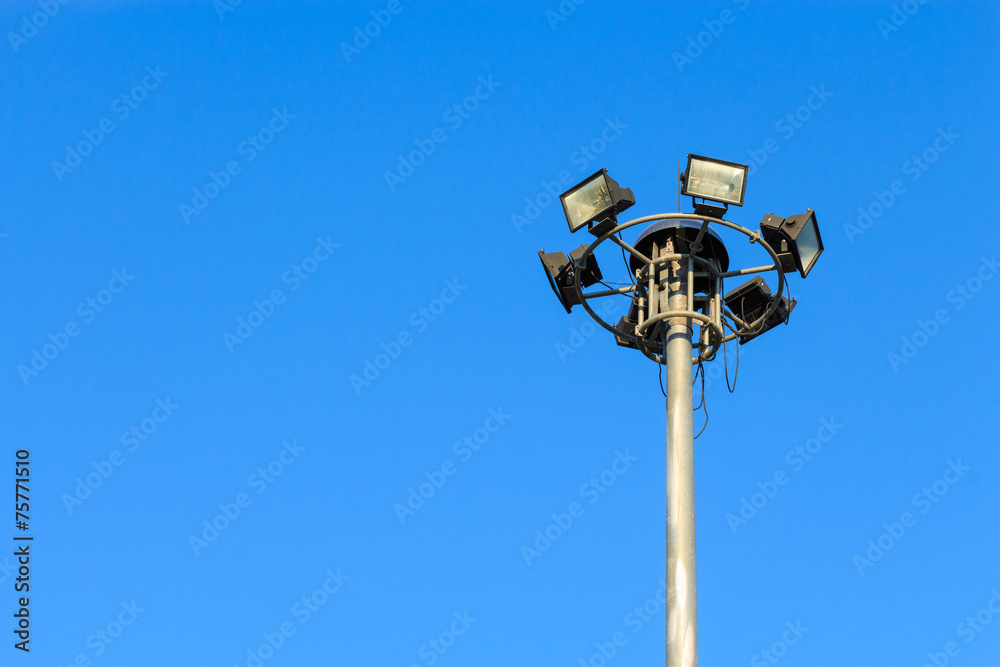 Spotlight and blue sky in daytime in Thailand Spotlight and blue sky in daytime in Thailand