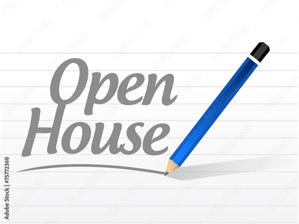 open house message sign illustration open house message sign illustration