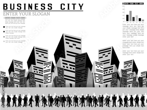 INFOGRAPHIC BUSINESSMAN CITY MODERN