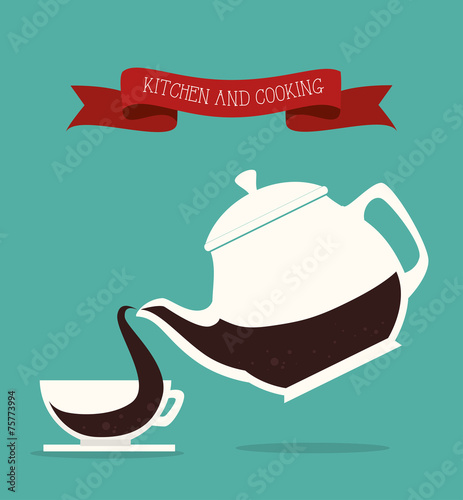 Kitchen design, vector illustration.