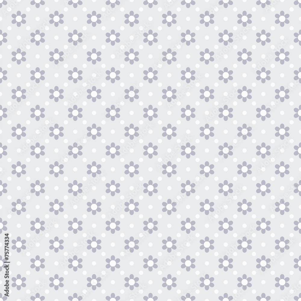 Vector Background #Flower Dot Pattern, Gray