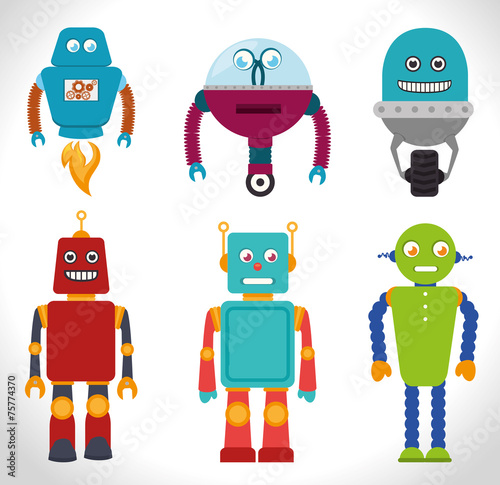 Robot design over white background vector illustration