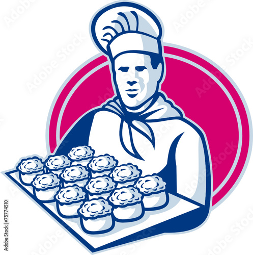Baker Serving Tray of Pork Meat Pies Retro