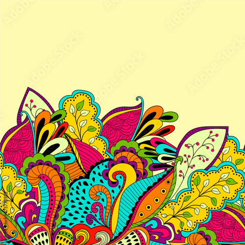 Seamless pattern background with abstract ornaments. Hand draw i