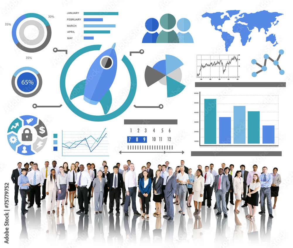 New Business Chart Innovation Teamwork Global Business Concept New Business Chart Innovation Teamwork Global Business Concept