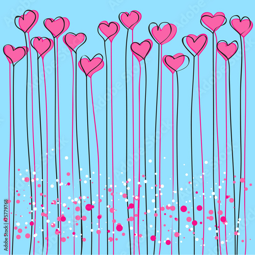 valentines background with hearts - vector illustration