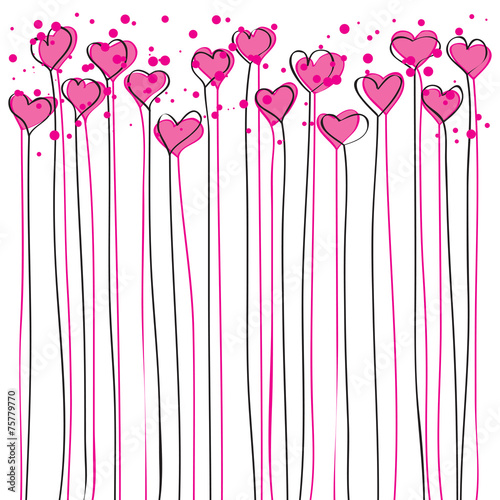hearts like flowers - vector illustration