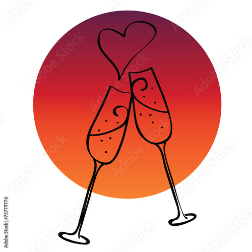 cheers with love - vector illustration
