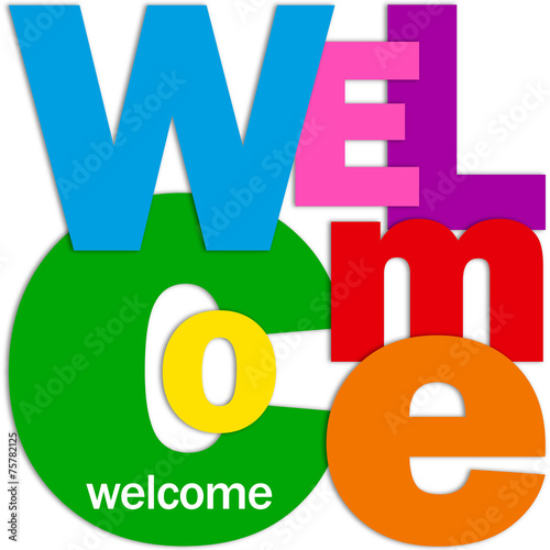 "WELCOME" Letter Collage (card smile congratulations greetings)