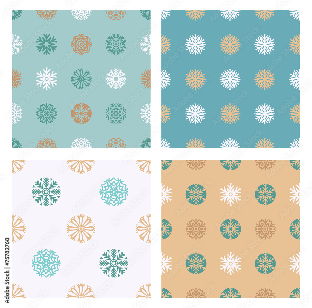 Fototapeta premium snowflakes pattern set