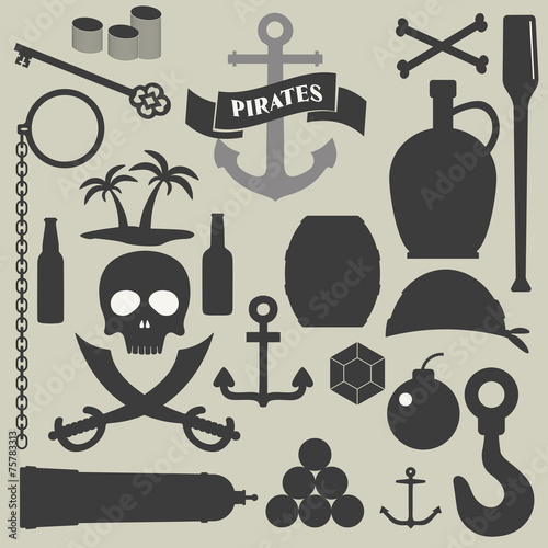 pirates icons set 