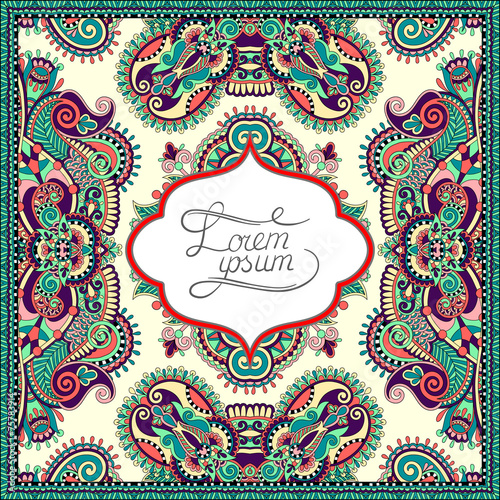 decorative pattern of ukrainian ethnic carpet design