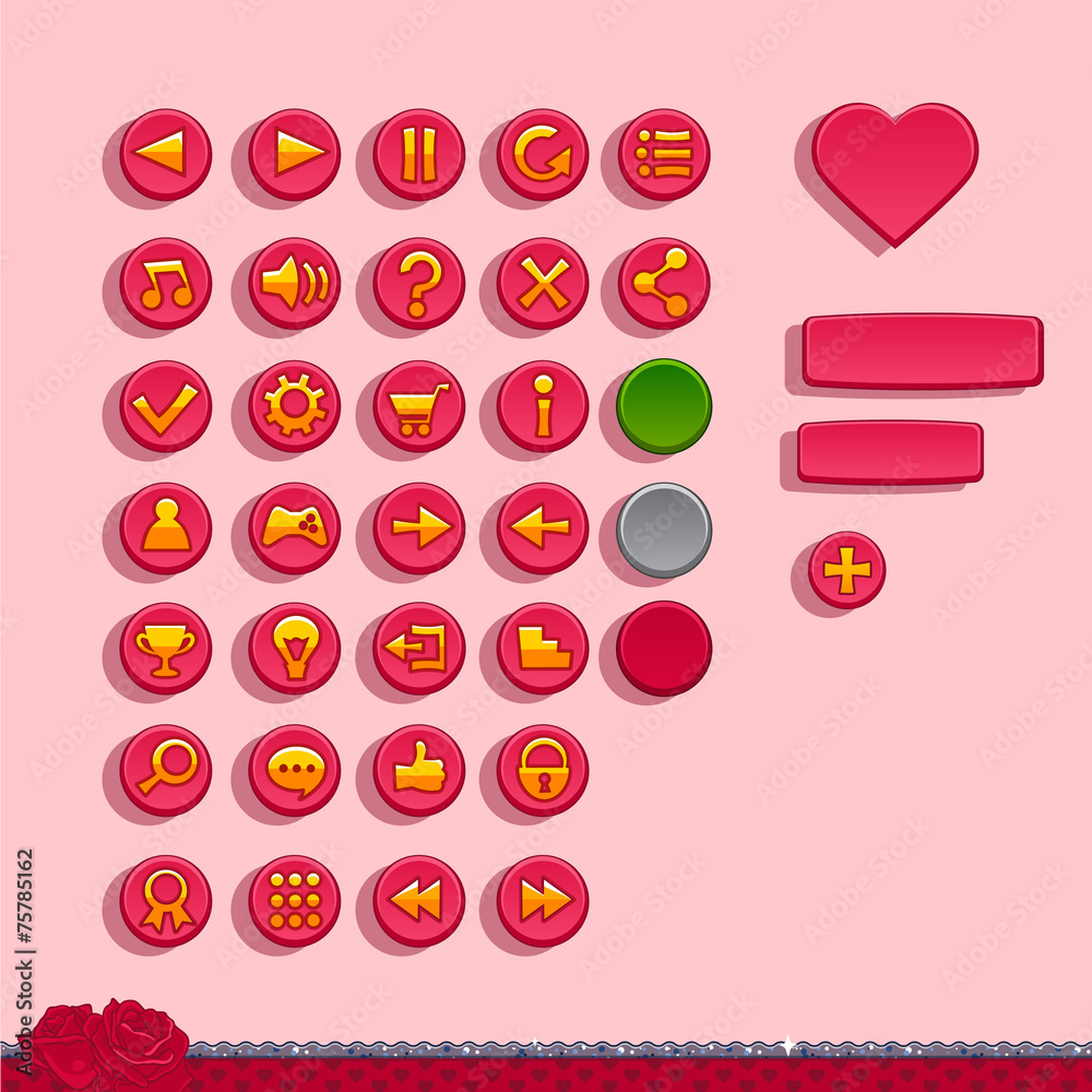 Buttons for game interfaces Buttons for game interfaces