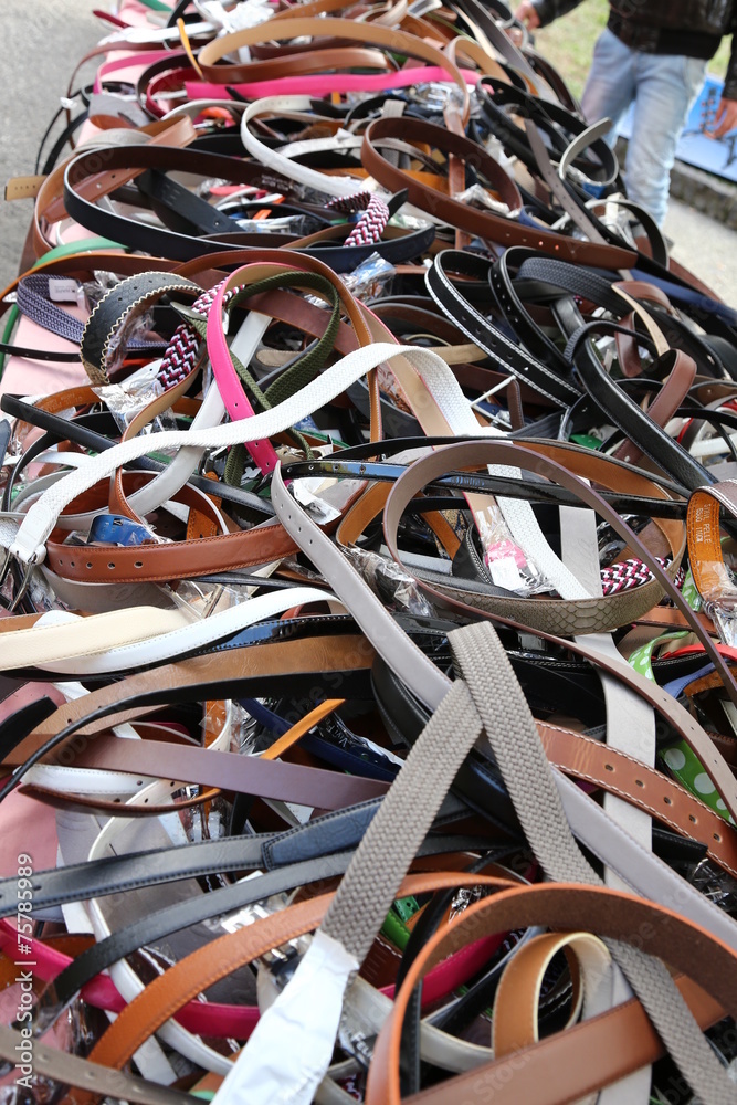 leather belts on sale in the local market stall leather belts on sale in the local market stall