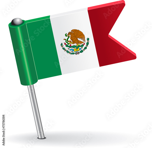 Mexico pin icon flag. Vector illustration