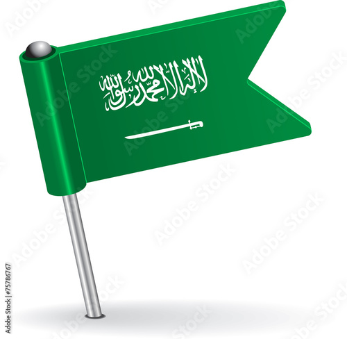 Saudi Arabia pin icon flag. Vector illustration