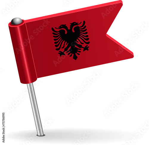 Albanian pin icon flag. Vector illustration