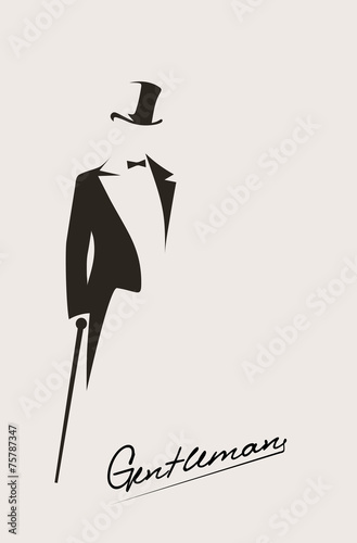 silhouette of a gentleman in a tuxedo photo