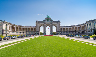 Handdoek met foto Brussel Triomfboog in het Jubelpark Brussel  © Andrey Kuzmin