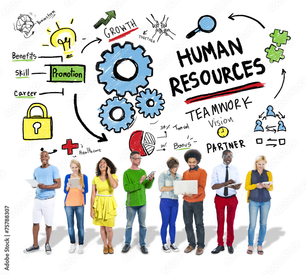 Human Resources Employment Teamwork People Technology Concept