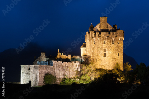 Eilean Donan Castle at night, Scotland, Uk