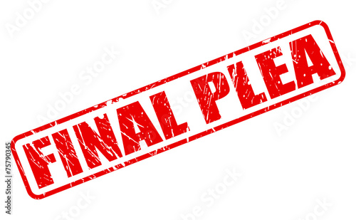 Final plea red stamp text