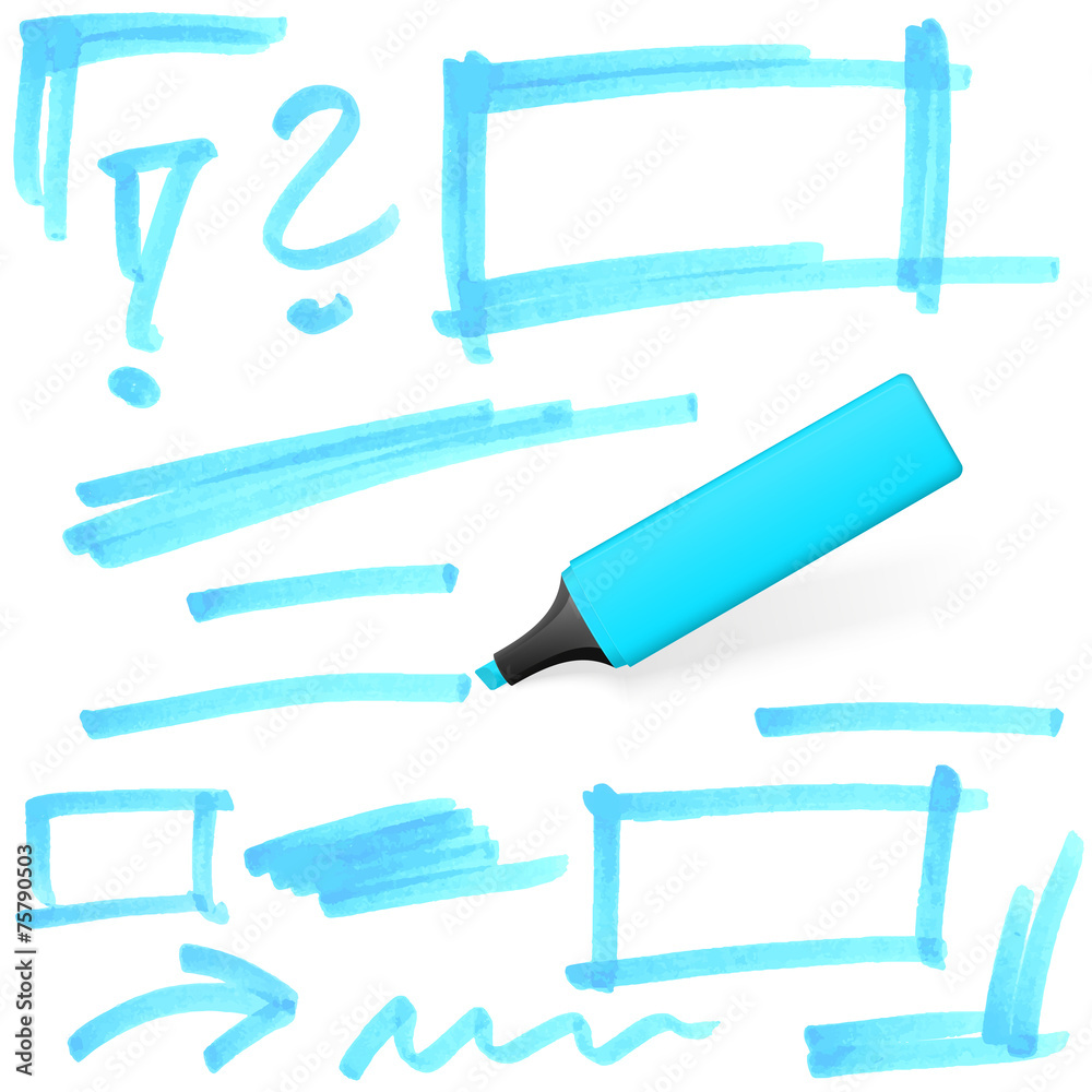 colored highlighter with markings Stock-Vektorgrafik | Adobe Stock