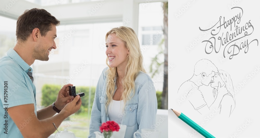 Obraz premium Composite image of valentines couple