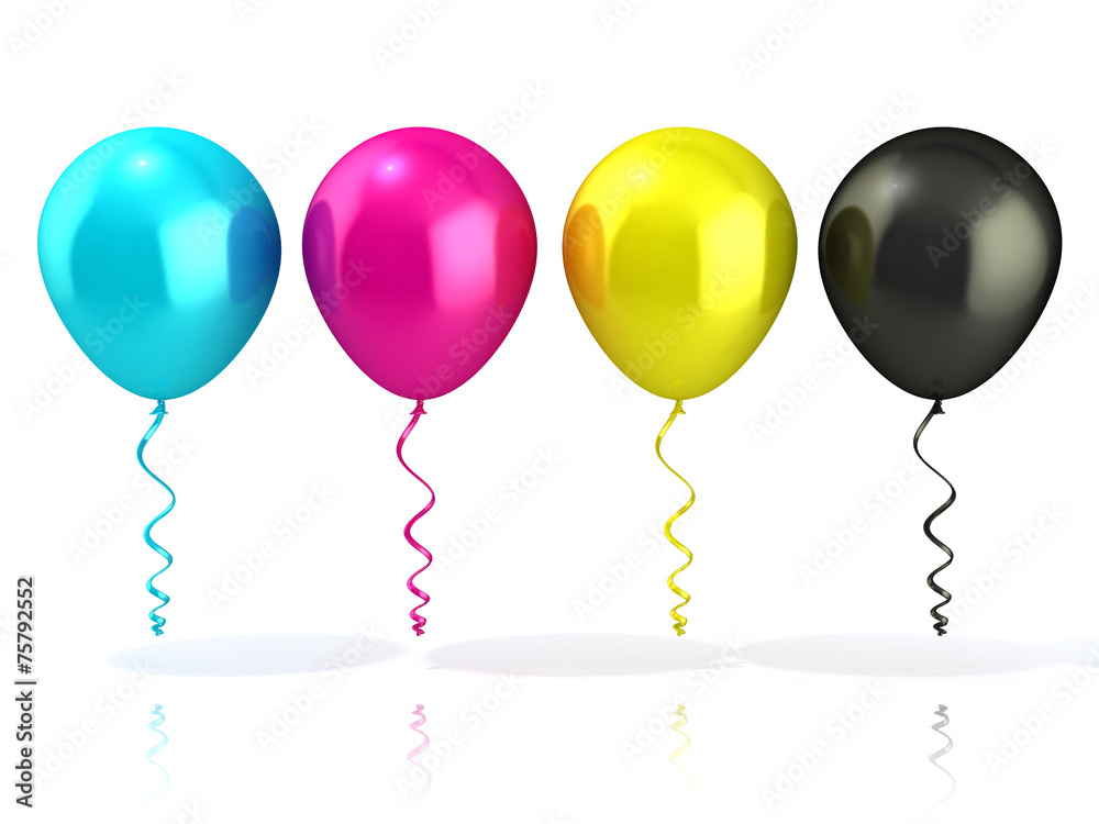 CMYK balloons, isolated on white CMYK balloons, isolated on white
