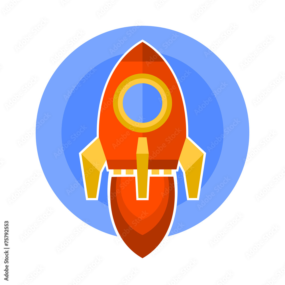 Rocket Icon in Flat Style. Vector Rocket Icon in Flat Style. Vector
