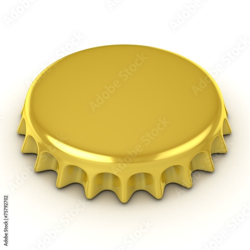 Bottle cap, isolated on white background. Top 