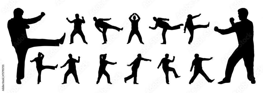 martial arts vector silhouette