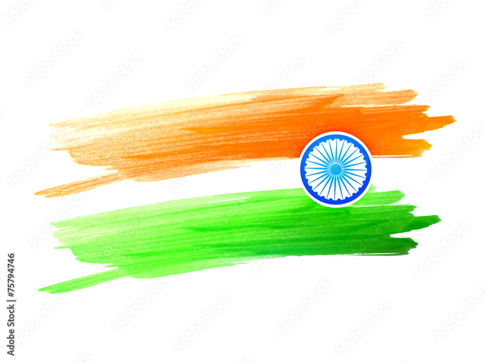indian flag design made with color color strokes Stock Vector | Adobe Stock