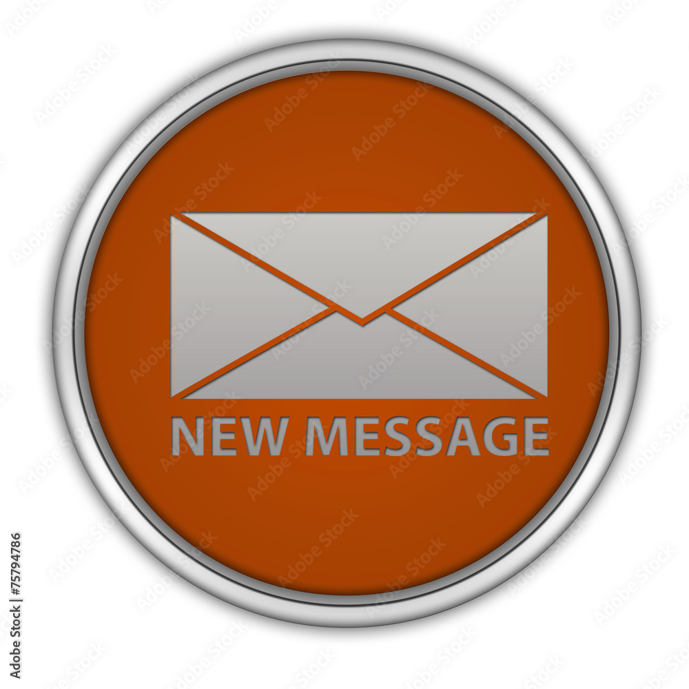 new message circular icon on white background new message circular icon on white background