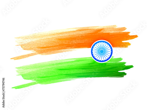 indian flag design made with color color strokes