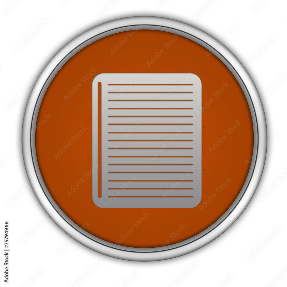 notebook circular icon on white background notebook circular icon on white background