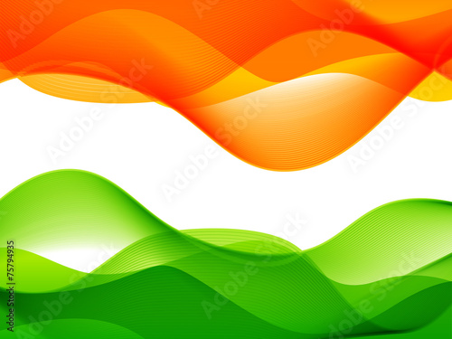 wave style indian flag design photo
