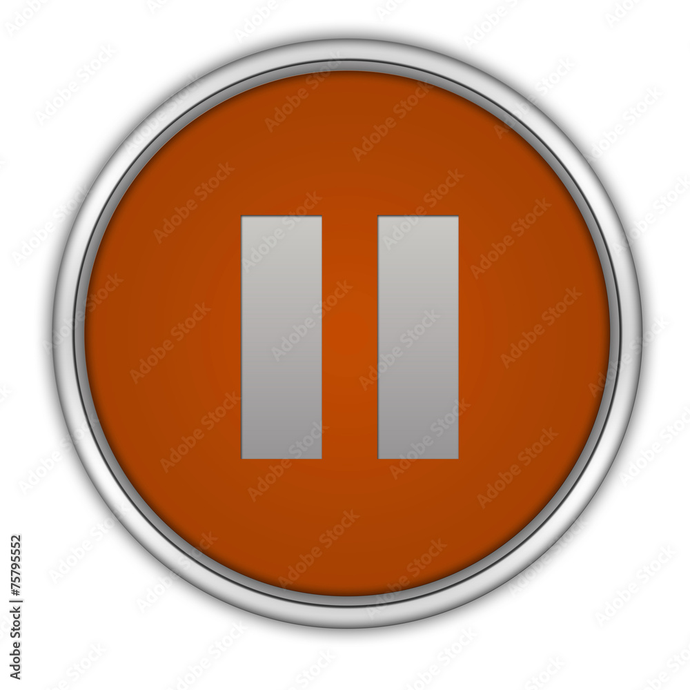 pause circular icon on white background pause circular icon on white background